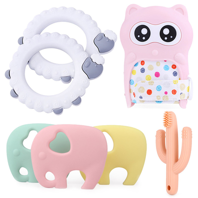 Nahrungsmittelgrad-ungiftiges Silikon-Baby Teethers, Antiverschleißgummispielwaren für Baby