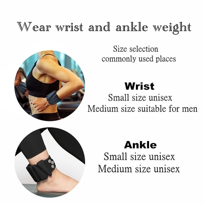 Justierbarer tragbarer Handgelenk-Knöchel belastet Yoga Barre Pilates Cardio Aerobics 2 Sätze 2lb 4lb