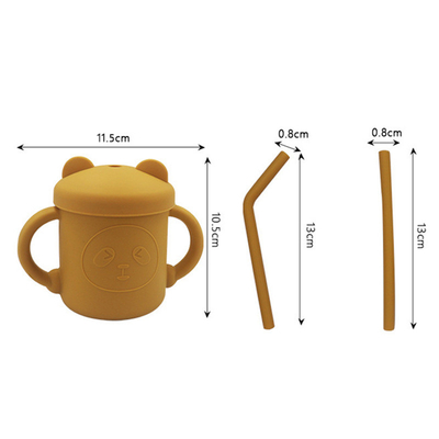 Wasserundurchlässiges Silikon gleiten nicht Baby Sippy-Schale mit Straw For Feeding
