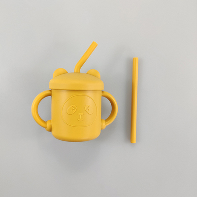 Wasserundurchlässiges Silikon gleiten nicht Baby Sippy-Schale mit Straw For Feeding
