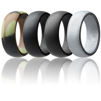 17 starker Schritt-Rand des Farbschwarzer Silikonkautschuk-Ring-8mm weit 2.8mm glatt für Verpflichtungs-Hochzeit