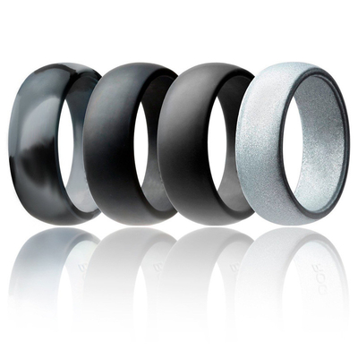 17 starker Schritt-Rand des Farbschwarzer Silikonkautschuk-Ring-8mm weit 2.8mm glatt für Verpflichtungs-Hochzeit