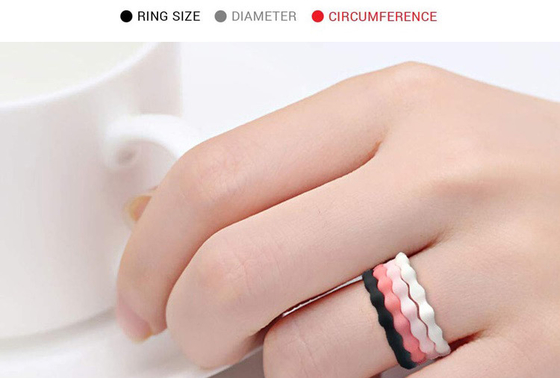 Medizinischer Grad-Logo Custom Wedding Silicone Rubber-Finger-Ringe für Frauen
