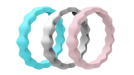 Medizinischer Grad-Logo Custom Wedding Silicone Rubber-Finger-Ringe für Frauen