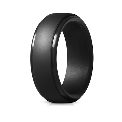 Verkaufsschlager-Silikon-Ring Step Edge Wedding Band-Silikon Amazonas trägt Ringe für Männer zur Schau